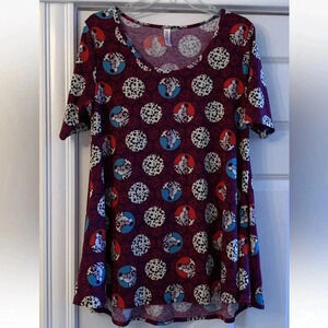 Lularoe Top Cruella De Vil Medium 101 Dalmatians Disney Villains Short Sleeve